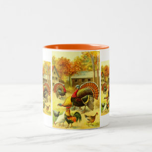 Truthühner und Hühner Zweifarbige Tasse