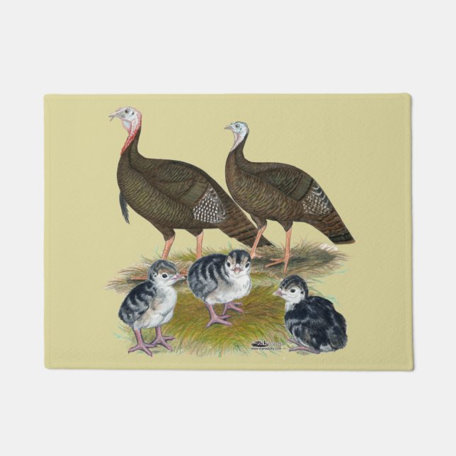 Truthühnerfamilie Eastern Wild Fußmatte (Vorderseite)