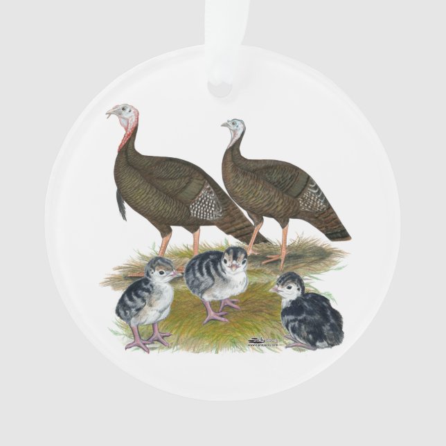Truthühnerfamilie Eastern Wild Ornament (Vorderseite)