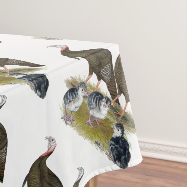 Truthühnerfamilie Eastern Wild Tischdecke (Beispiel)