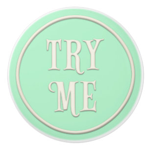 "Try Me" Wunderland Tee Party Pastel Green Keramikknauf