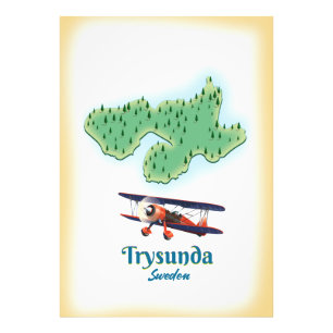 Trysunda Sweden Karte Fotodruck