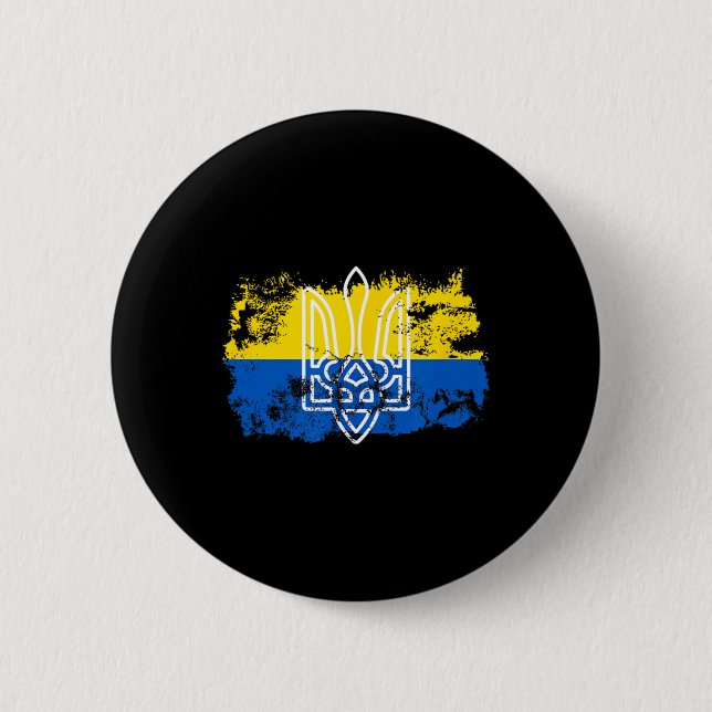 Tryzub Stand United Mit Ukraine Dreizack Ukrainisc Button (Vorderseite)