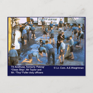 TS Arethusa, ehemals "Peking" "Clean Ship", Postkarte