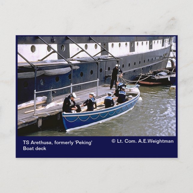 TS Arethusa, ehemals "Peking" Postkarte (Vorderseite)