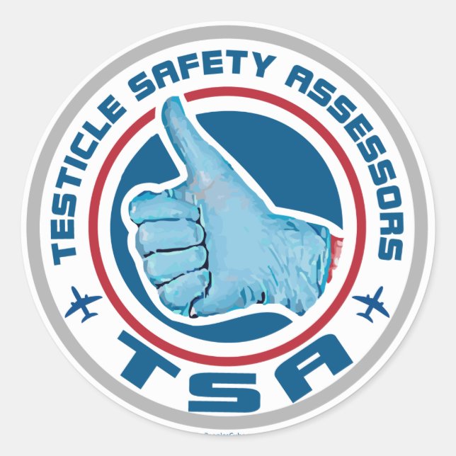 TSA Logo - Testikel-Sicherheits-Assistenten Runder Aufkleber (Vorderseite)