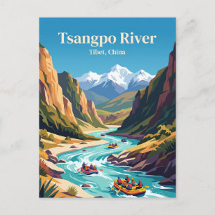 Tsangpo-Fluss, Tibet, China Postkarte