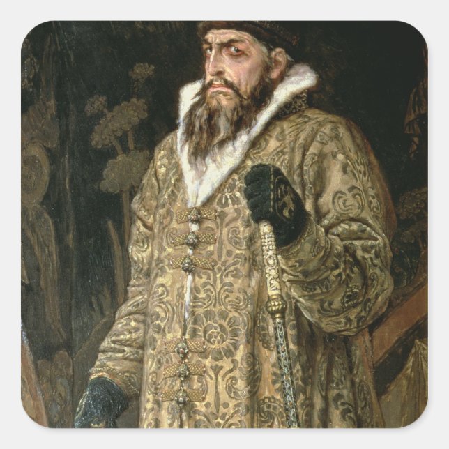 Tsar Ivan IV Vasilyevich 'the Terrible' 1897 Quadratischer Aufkleber (Vorderseite)