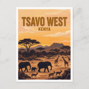 Tsavo West Nationalpark Mtito Andei Kenia Postkarte