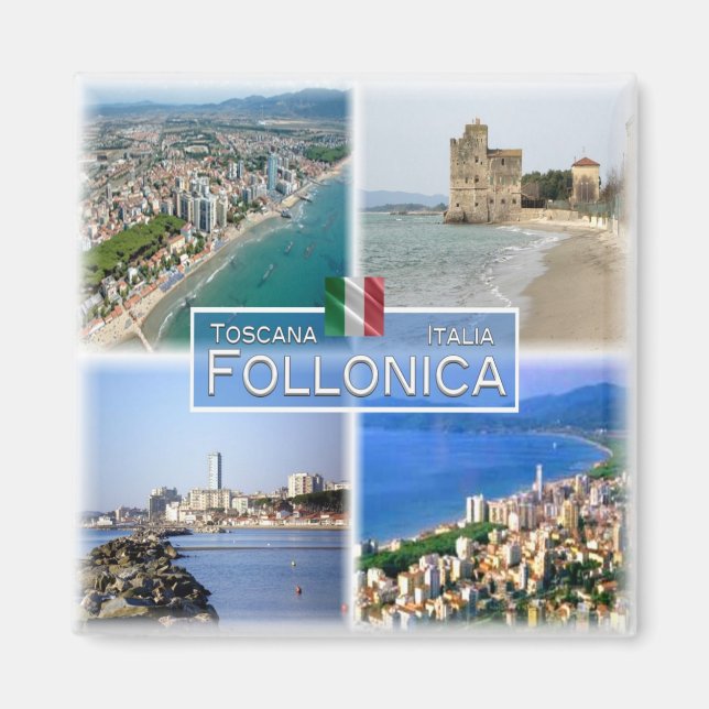 TSC006 FOLLONICA - Mosaik - Toskana Italien - Kühl Magnet (Vorne)
