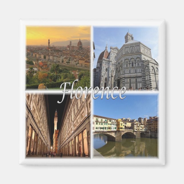 TSC033 FLORENZ, Mosaik, Toskana, Kühlschrank Magnet (Vorne)