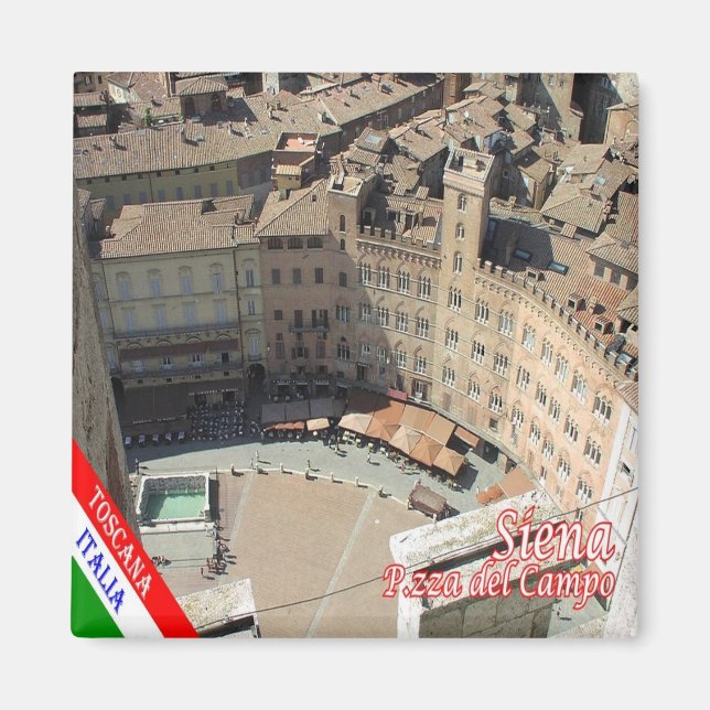 TSC054 SIENA Piazza del Campo, Toskana, Kühlschran Magnet (Vorne)