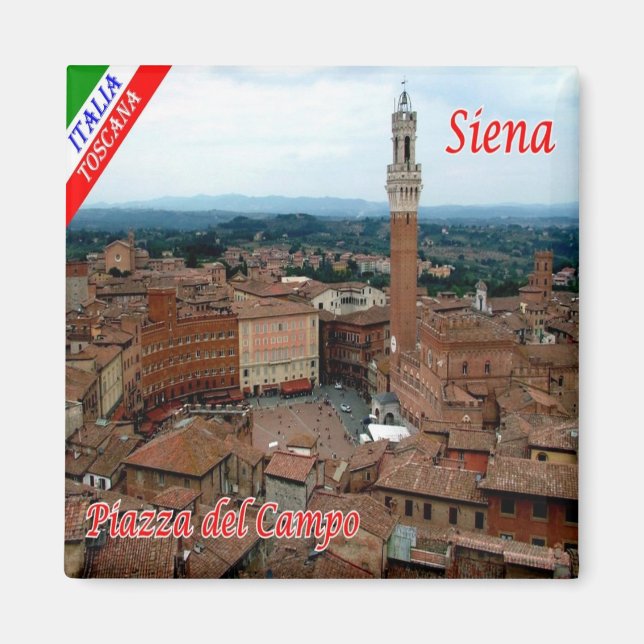 TSC056 SIENA, Piazza del Campo, Toskana, Kühlschra Magnet (Vorne)