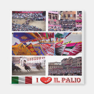 TSC062 SIENA, Palio I Liebe, Mosaik, Kühlschrank Magnet
