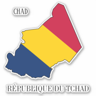 Tschad-Flagge Charmante patriotische Karte Aufkleber