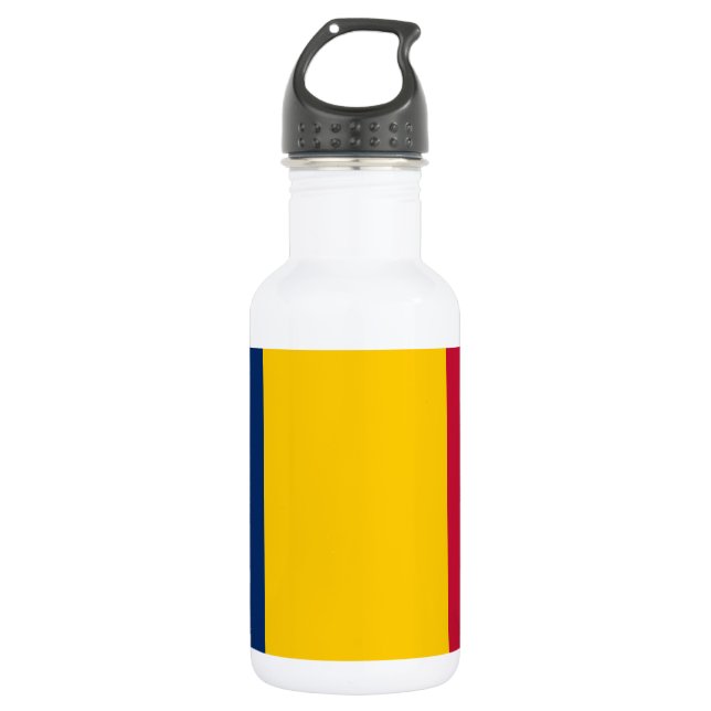 Tschad-Flagge Edelstahlflasche (Vorderseite)