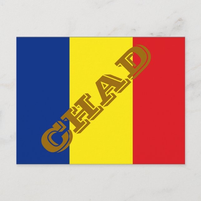 Tschad-Flagge Postkarte (Vorderseite)