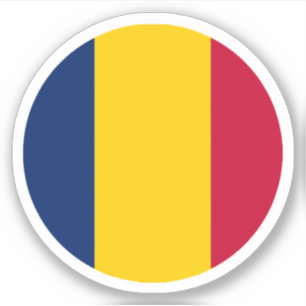 Tschad-Flagge Rund Aufkleber