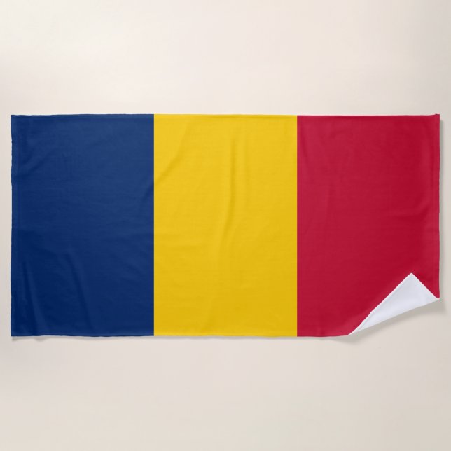 Tschad-Flagge Strandtuch (Vorderseite)