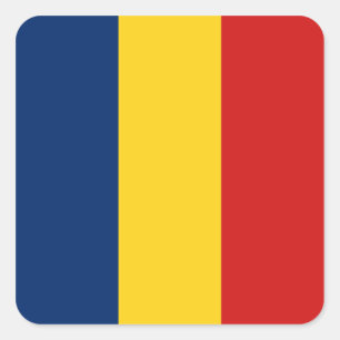 Tschad-Flaggen-Aufkleber Quadratischer Aufkleber