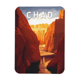 Tschad-Illustration Reise Kunst Vintage Magnet