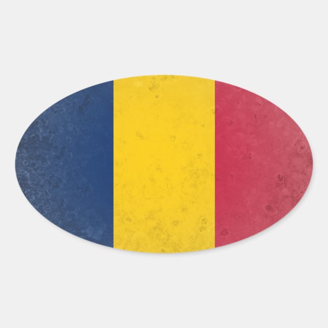 Tschad Ovaler Aufkleber (Vorderseite)
