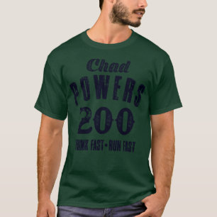Tschad-Power 200 Vintager dunkelblauer Text T-Shirt