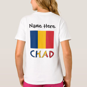 Tschad Tschadische Flagge Schwarz Personalisierung T-Shirt