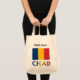 Tschad Tschadische Flagge Schwarz Personalisierung Tragetasche