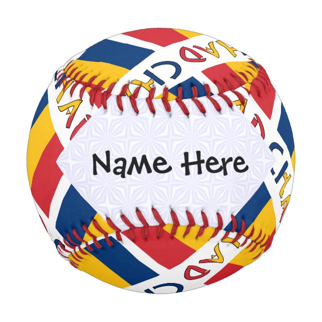 Tschad und Chadian Flag Personalisiert geteert Baseball (Vorderseite)