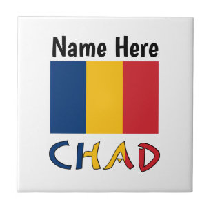 Tschad und personalisierte tschadische Flagge  Fliese
