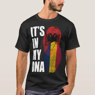Tschadisches und albanisches Mix-DNA-Flag Heritage T-Shirt