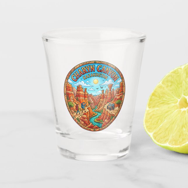 Tscharyn-Schlucht Kasachstan Schnapsglas (Vorderseite)