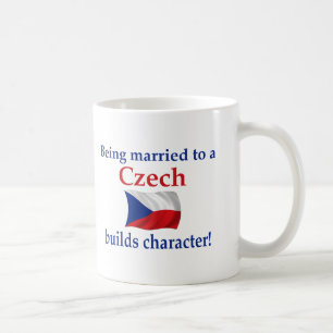 Tscheche errichtet Charakter Kaffeetasse
