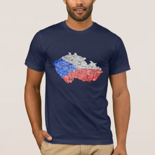 Tschechien Flagcolor Map T - Shirts