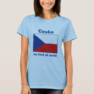 Tschechien-Flagge + Karte + Text T-Shirt