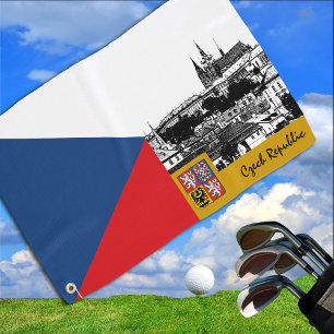 Tschechien Golf Handtuch, Prag & Tschechische Flag Golfhandtuch