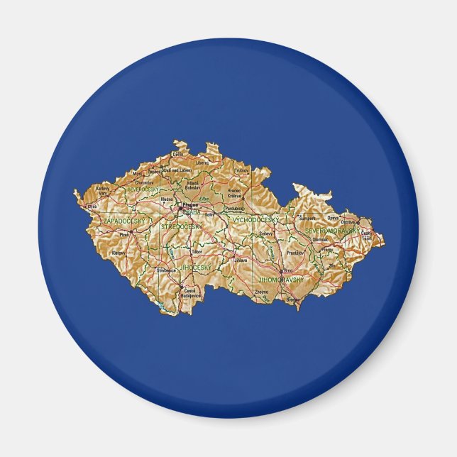 Tschechien Map Magnet (Vorne)