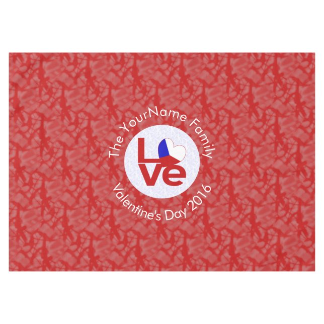 Tschechien - Rote LIEBE - Personalisiert Tischdecke (Vorderseite (Horizontal))