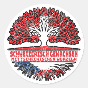 Tschechien Tschechisch Schweizer Schweiz Baum Runder Aufkleber