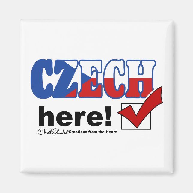 Tschechisch Hier (hell) Magnet (Vorne)