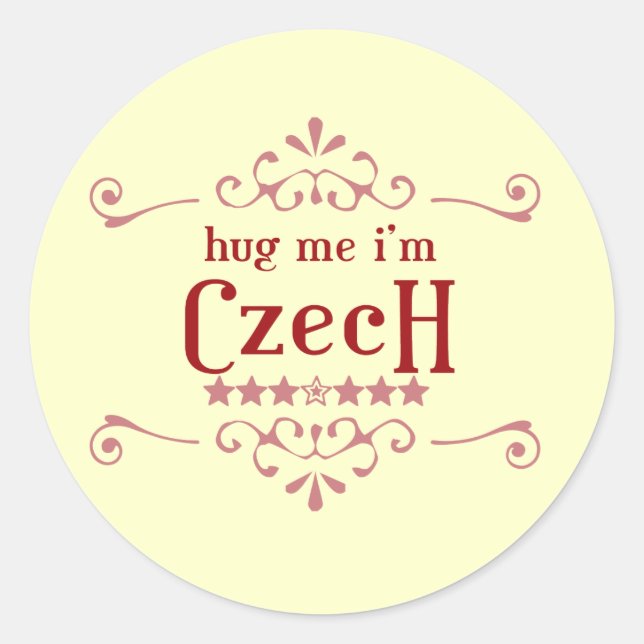 Tschechisch Runder Aufkleber (Vorderseite)