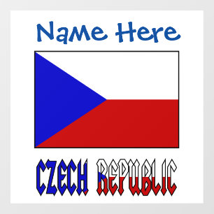 Tschechisch und Tschechische Republik Flagge Blau Fensteraufkleber