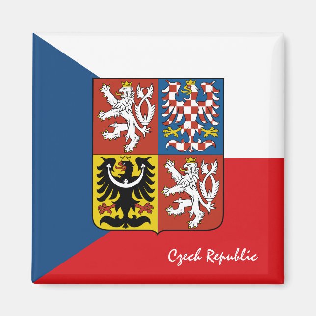 Tschechische Fahne & Tschechische Ferien-/Sportfan Magnet (Vorne)