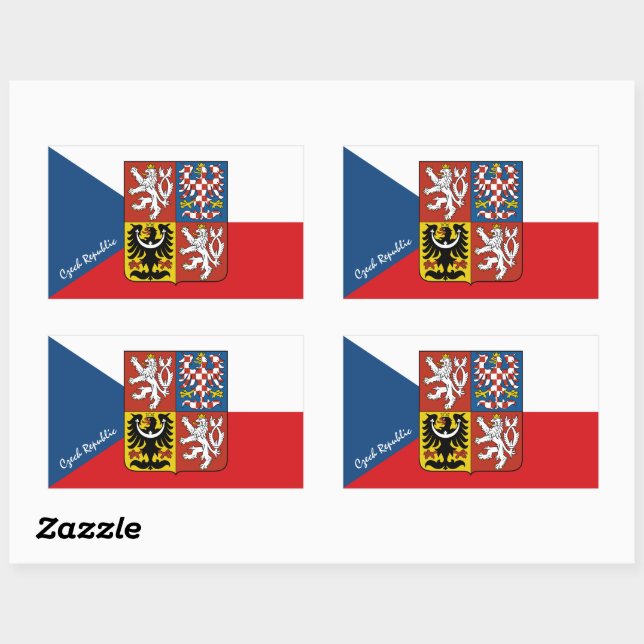Tschechische Fahne & Tschechische Modeaufkleber /s Rechteckiger Aufkleber (Blatt)