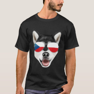 Tschechische Flagge Alaskan Malamute Hund Tschechi T-Shirt