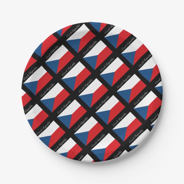 Tschechische Flagge - Ceska Republika Pappteller (Vorderseite)
