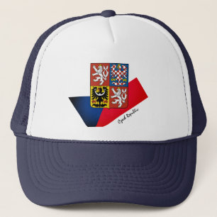 Tschechische Flagge, Emblem und tschechische Mode Truckerkappe