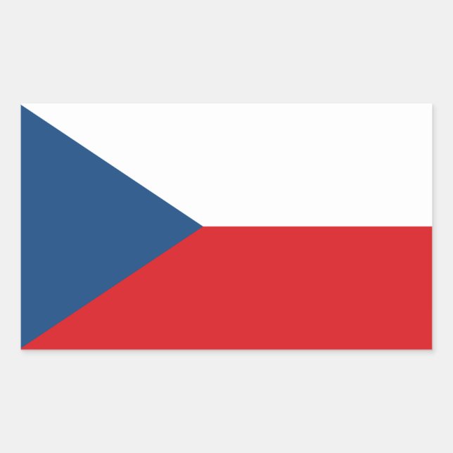 Tschechische Flagge, Flagge der Tschechischen Repu Rechteckiger Aufkleber (Vorderseite)