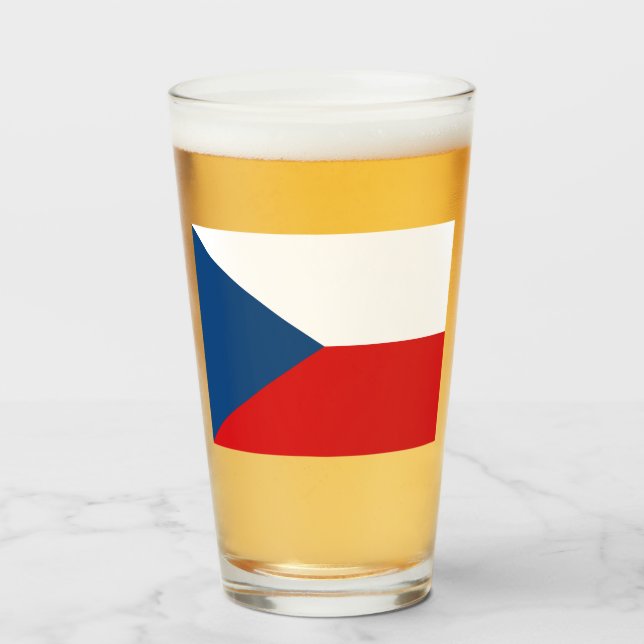 Tschechische Flagge Glas (Vorne (Gefüllt))